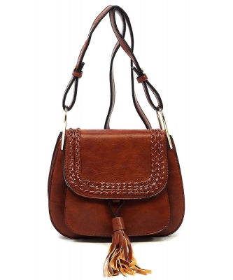 Fashion Tassel Saddle Crossbody Bag DL2767 TAN